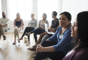 Diverse community group meeting