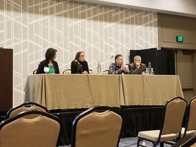 Carisa Harris on a panel at HFES 2019 conference 