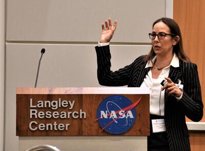 Carisa Harris presenting at the NASA Occupational Health Meeting