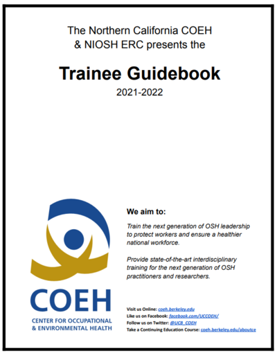Cover of the COEH 2021-2022 Trainee Guidebook